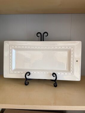 Nora Fleming RETIRED Y5 Pearl Dot Rectangular Stoneware Bread Tray